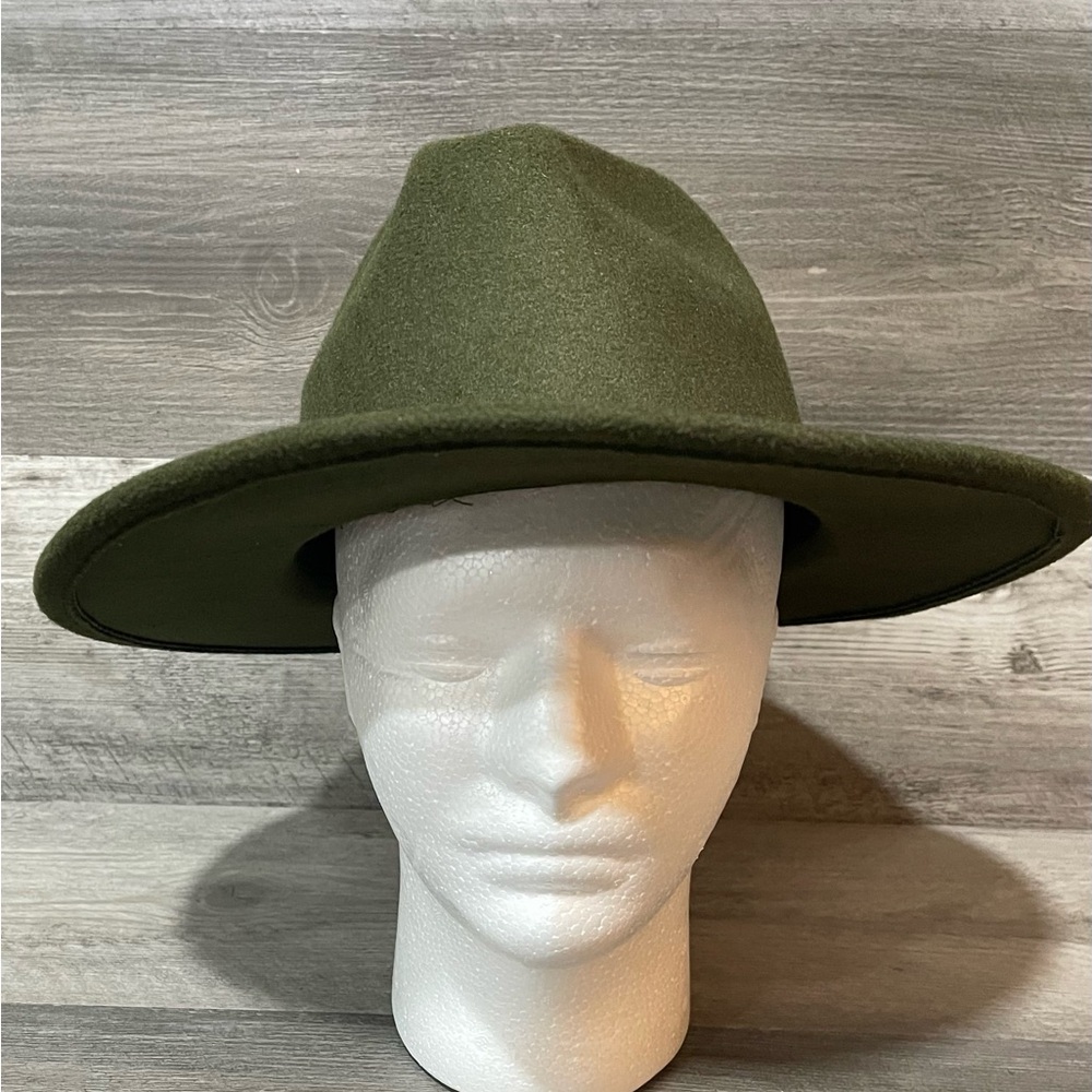 Stylish Olive Green Fedora Medium